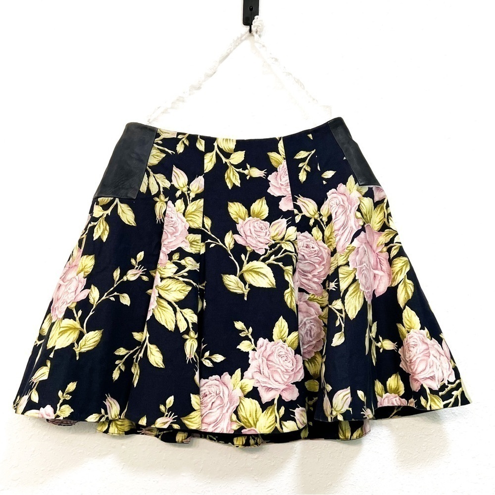 Rag & Bone New York Faux leather Pleated skirt